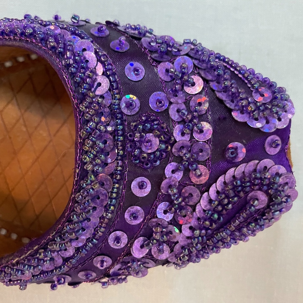 ❌ SOLD! Beachcomber handmade purple sequin flats! - Picture 6 of 13